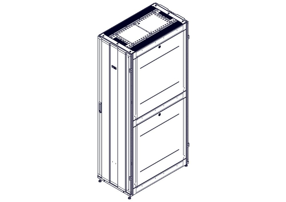 Шкаф Systeme Electric, серия Uniprom, 48U-600/1070, боковые панели 4шт, черный