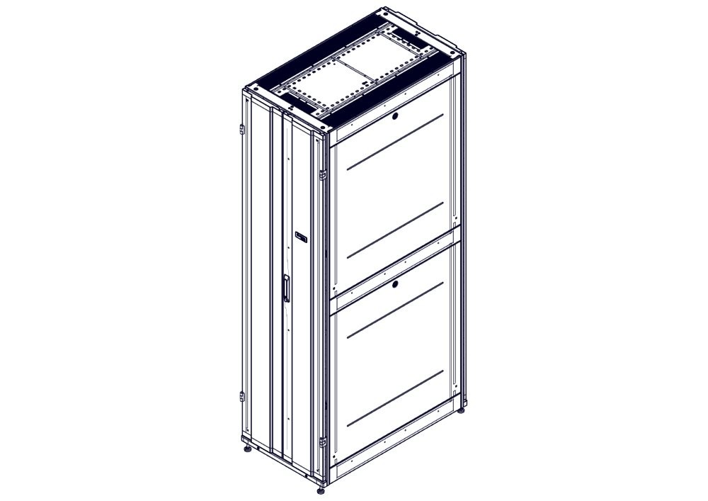 Шкаф Systeme Electric, серия Uniprom, 48U-600/1070, боковые панели 4шт, черный