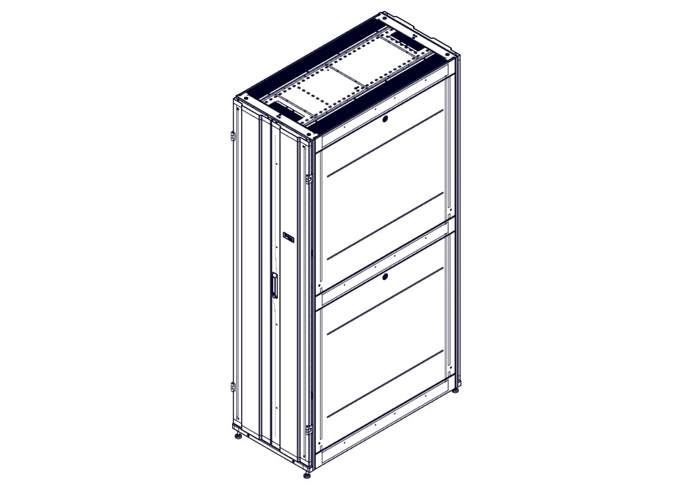 Шкаф Systeme Electric, серия Uniprom, 48U-600/1200, боковые панели 4шт, черный