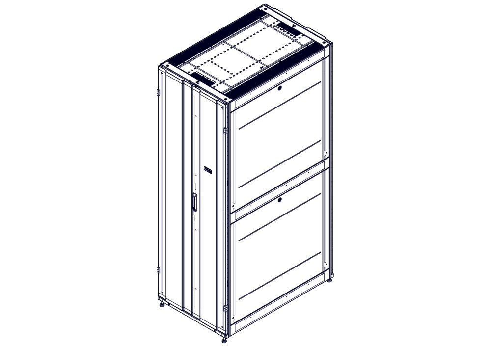 Шкаф Systeme Electric, серия Uniprom, 48U-750/1200, боковые панели 4шт, черный