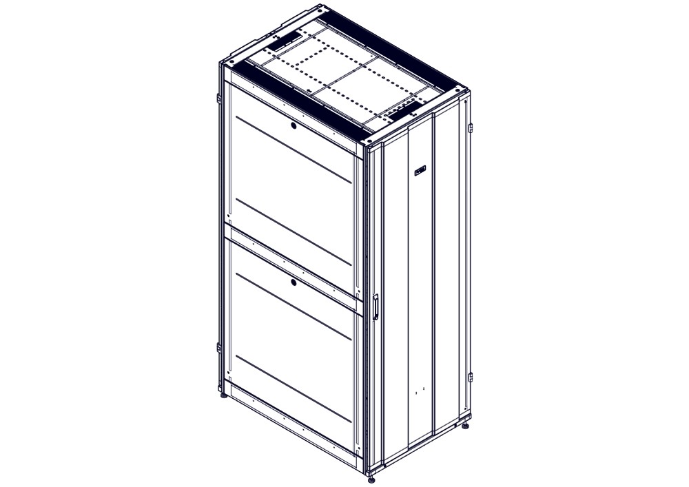 Шкаф Systeme Electric, серия Uniprom, 48U-800/1200, боковые панели 4шт, черный