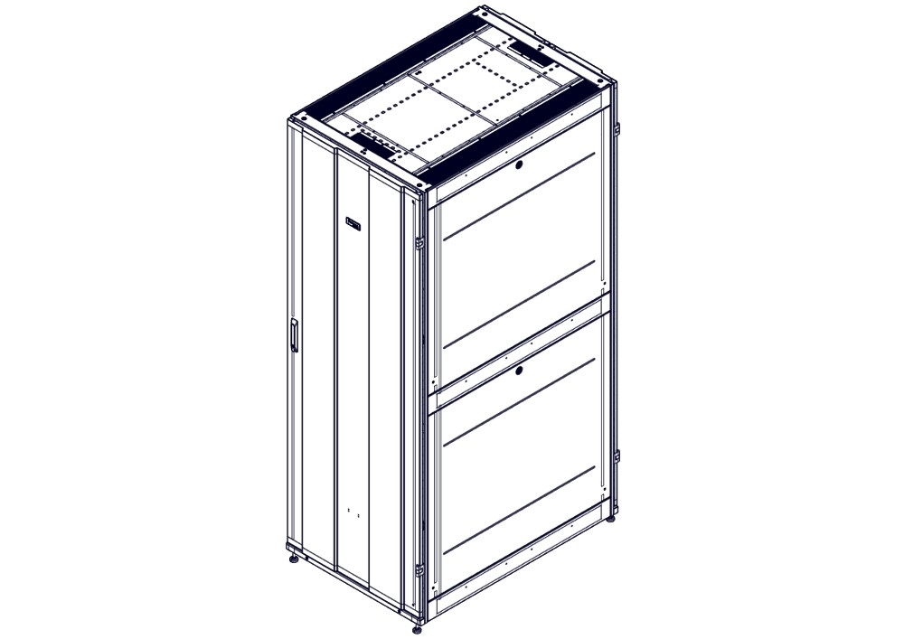 Шкаф Systeme Electric, серия Uniprom, 48U-800/1200, боковые панели 4шт, черный