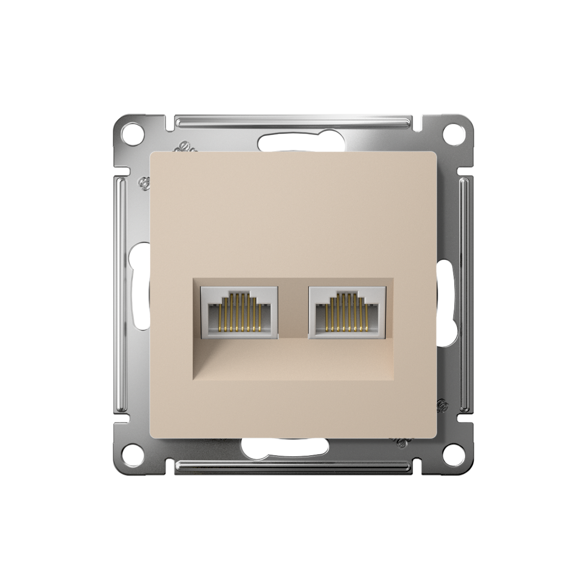 ATLASDESIGN РОЗЕТКА двойная компьютерная RJ45+RJ45 кат. 5e, механизм, ПЕСОЧНЫЙ