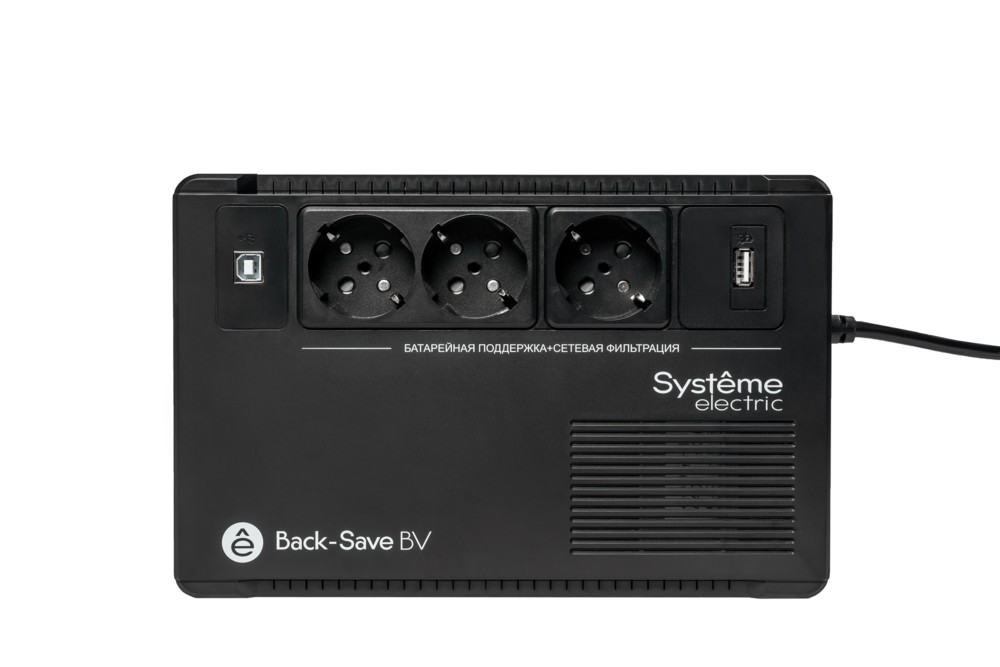 ИБП Back-Save BV Systeme Electric 600 ВА AVR 3 Schuko 230 В 1 USB-A