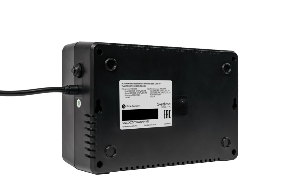 ИБП Back-Save BV Systeme Electric 600 ВА AVR 3 Schuko 230 В 1 USB-A