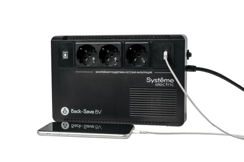 ИБП Back-Save BV Systeme Electric 600 ВА AVR 3 Schuko 230 В 1 USB-A