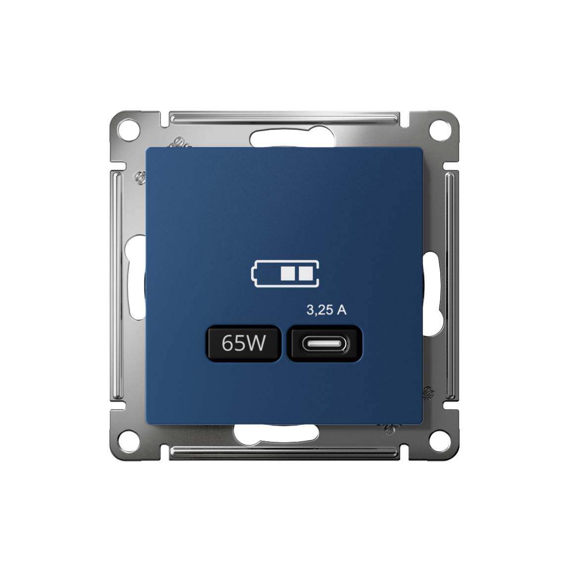 ATLASDESIGN USB РОЗЕТКА тип-C 65Вт высокоскор.заряд. QC, PD, механизм, АКВАМАРИН