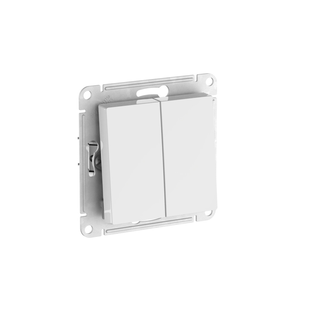 ATLASDESIGN AQUA 2-клавишный ВЫКЛЮЧАТЕЛЬ, IP44, сх.5, 10АХ, мех., быстрозажим. клем., БЕЛЫЙ