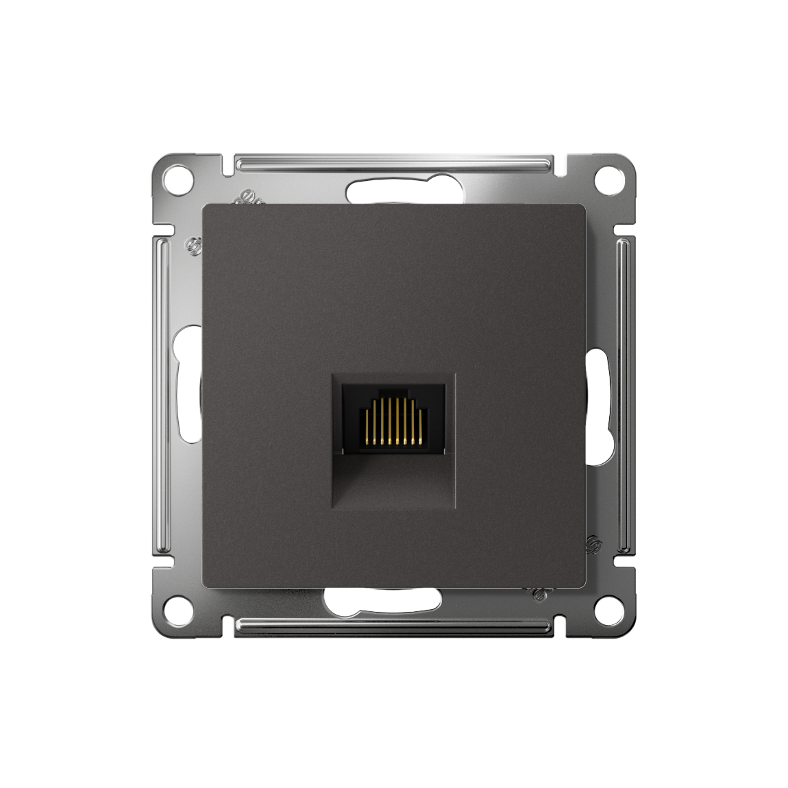 ATLASDESIGN РОЗЕТКА компьютерная RJ45 кат. 6A, механизм, БАЗАЛЬТ