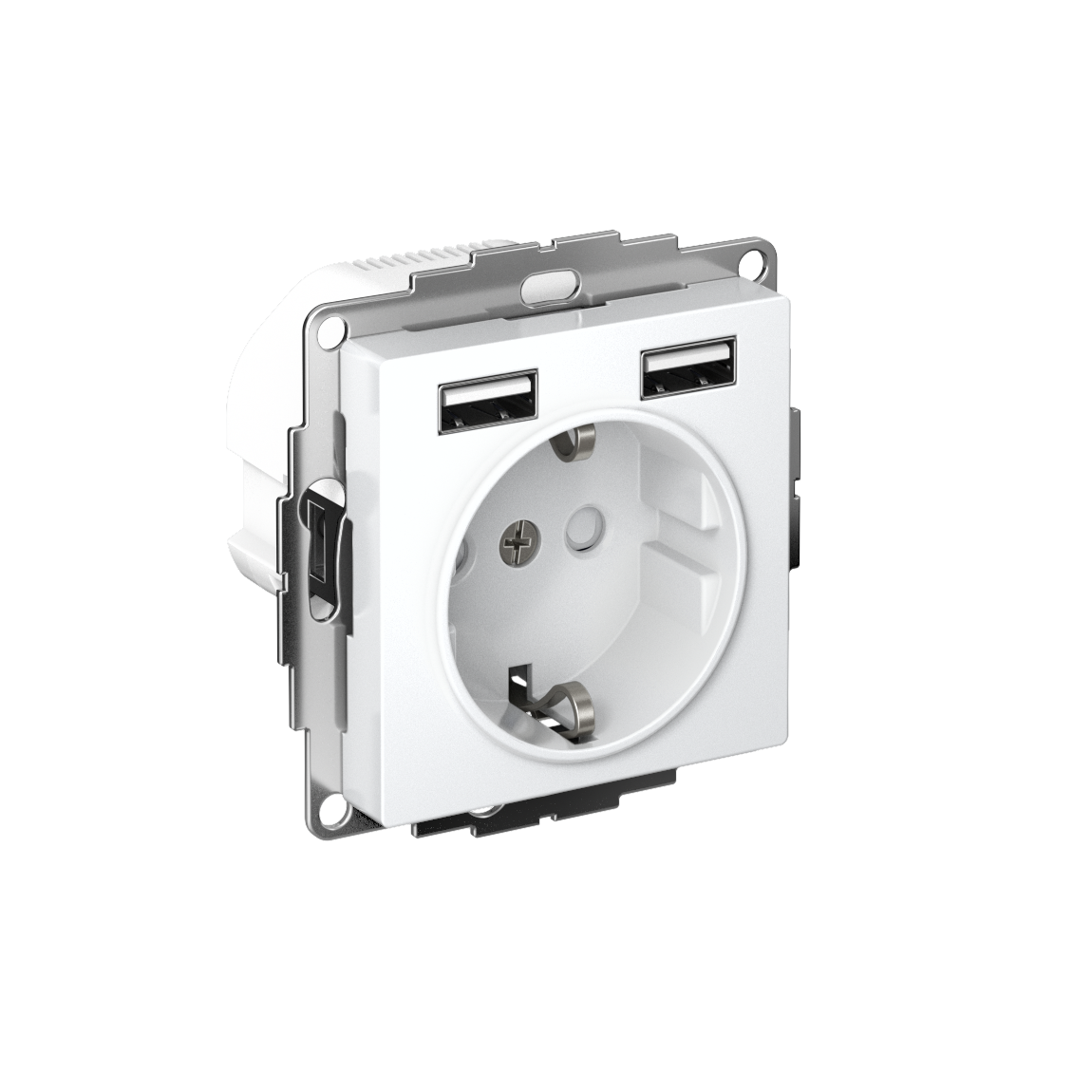 ATLASDESIGN РОЗЕТКА 16А c 2 USB A+A, 5В/2,4А, 2х5В/1,2А, механизм, ЛОТОС