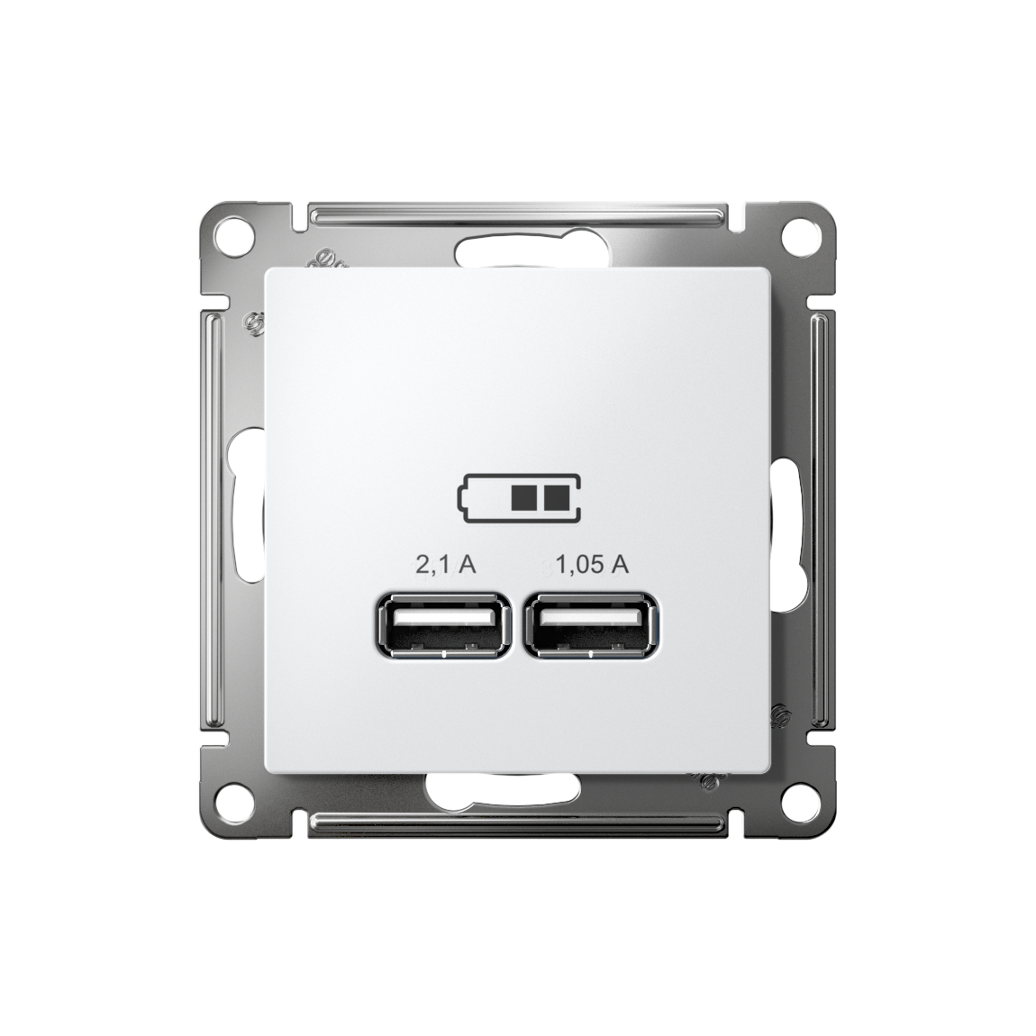 ATLASDESIGN USB РОЗЕТКА A+A, 5В/2,1А, 2х5В/1,05А, механизм, ЛОТОС