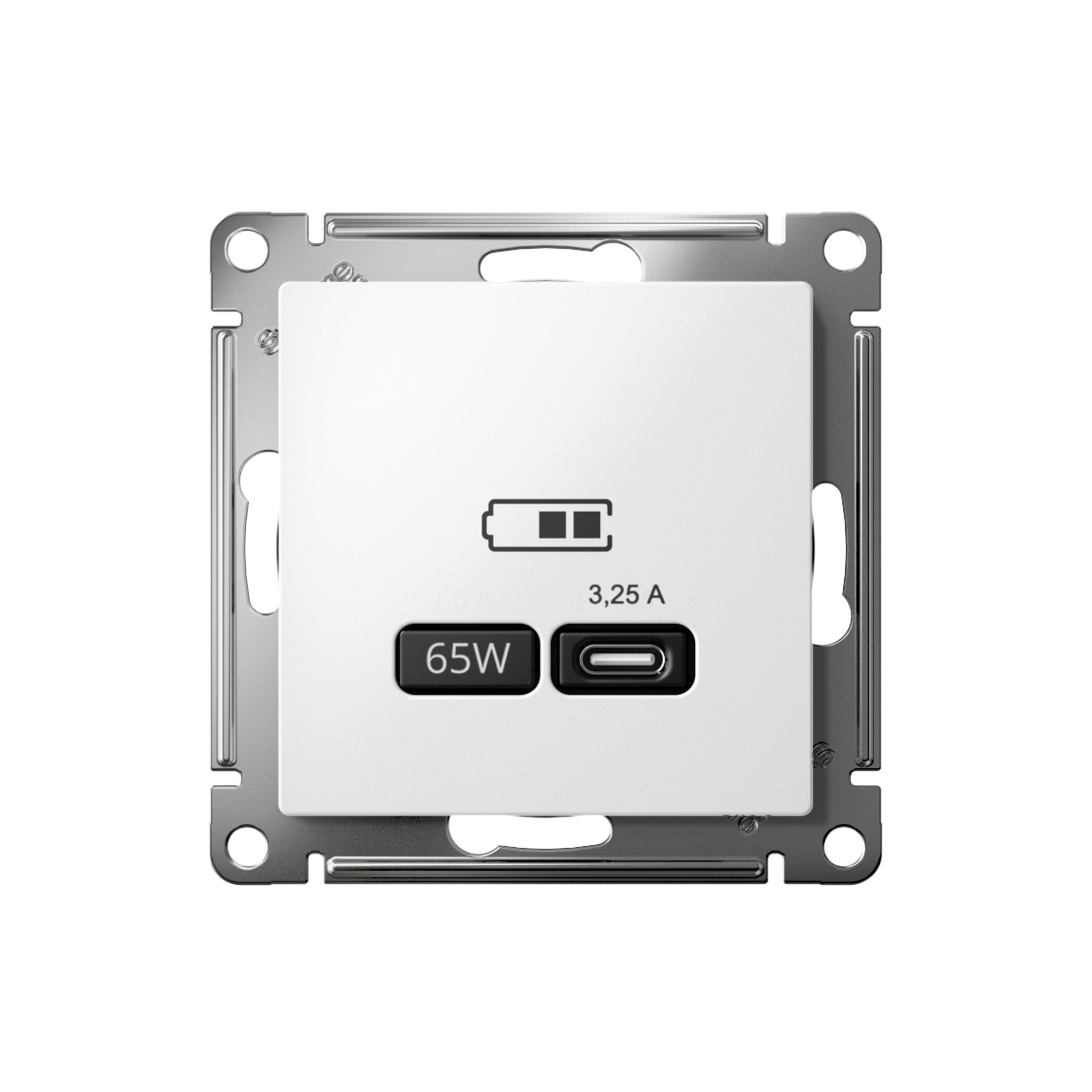 ATLASDESIGN USB РОЗЕТКА тип-С 65Вт высокоскор.заряд. QC, PD, механизм, ЛОТОС
