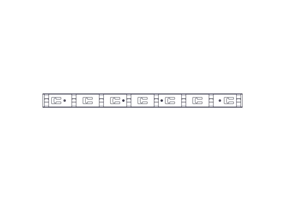 Вертикальный кабельный организатор Uniprom, 2x8 колец, черный