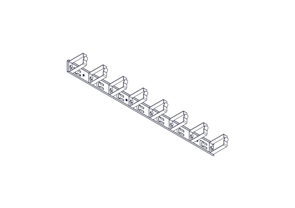 Вертикальный кабельный организатор Uniprom, 2x8 колец, черный