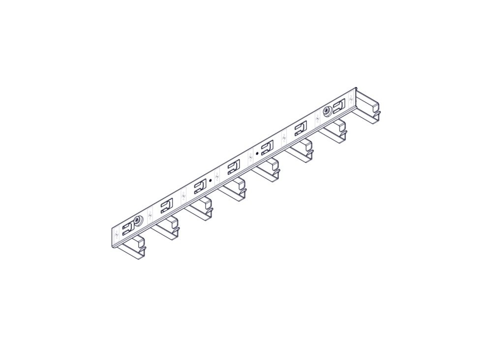 Вертикальный кабельный организатор Uniprom, 2x8 колец, черный