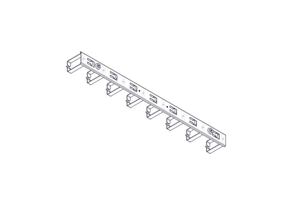 Вертикальный кабельный организатор Uniprom, 2x8 колец, черный