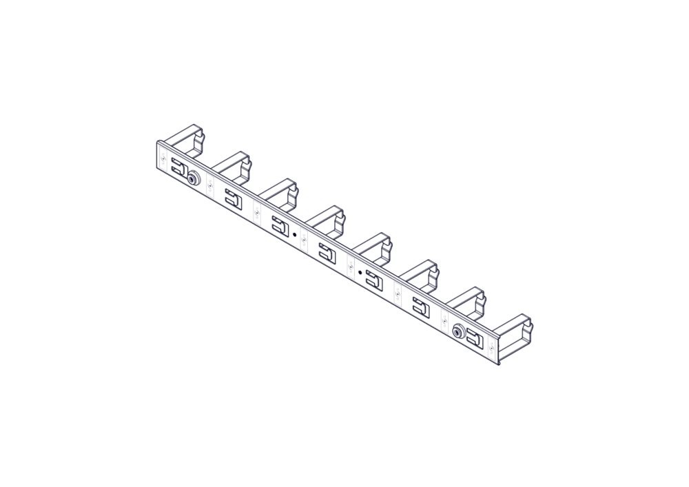 Вертикальный кабельный организатор Uniprom, 2x8 колец, черный