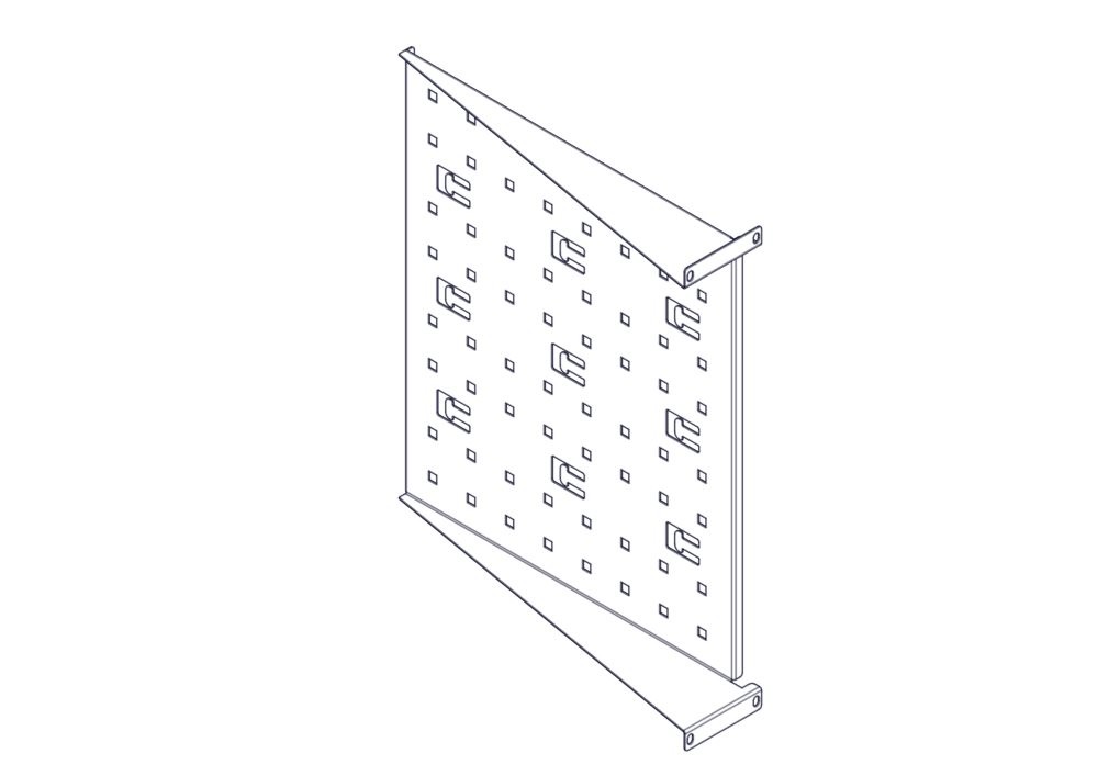 Фиксированная полка Systeme Electric, серия Uniprom, 2U, 450мм, до 15кг
