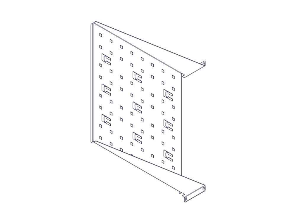 Фиксированная полка Systeme Electric, серия Uniprom, 2U, 450мм, до 15кг
