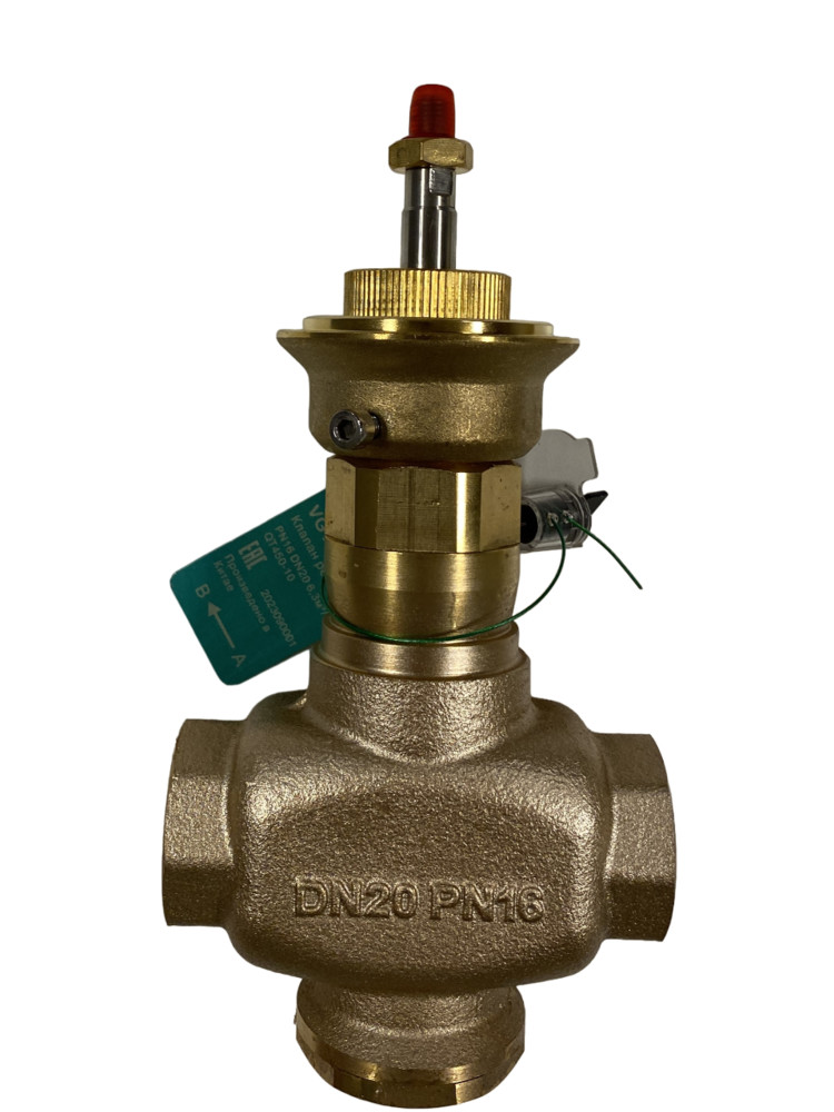 Клапан регулирующий 2-ход резьб, PN16 DN20 6,3м³/ч -10…+95°С