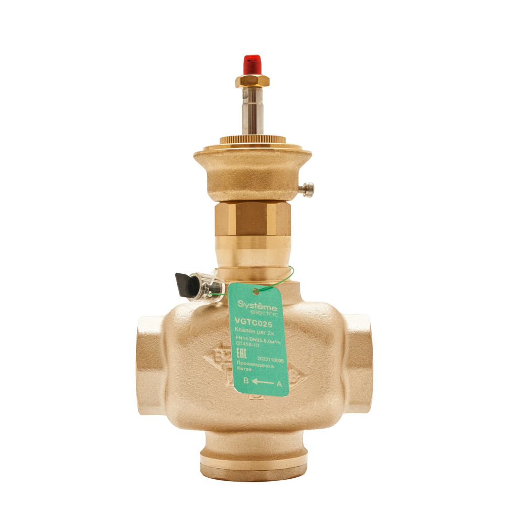Клапан регулирующий 2-ход резьб, PN16 DN25 8,0м³/ч -10…+95°С