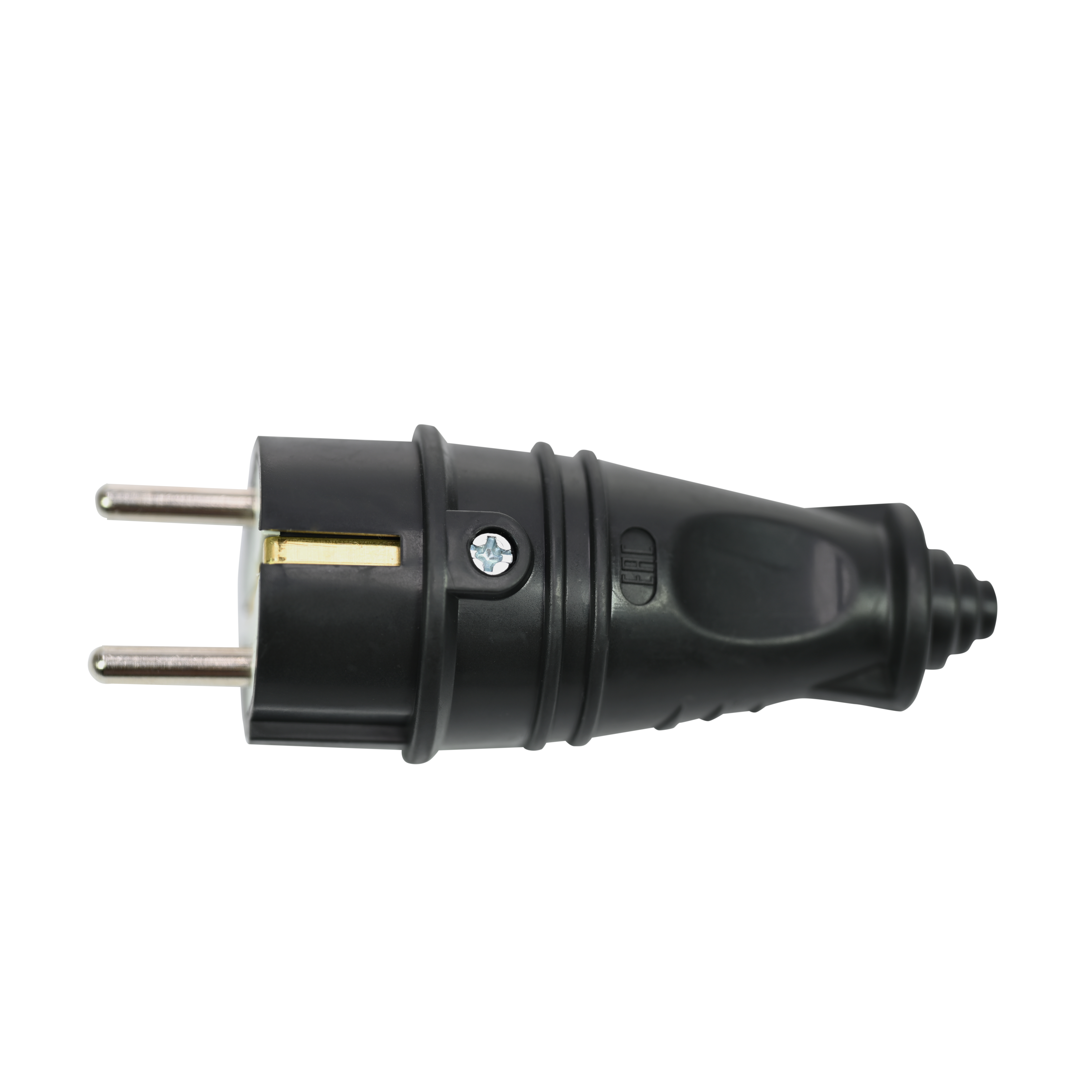 MULTISET Вилка 2К+З прямая каучуковая 16 А/250 В IP44 ЧЁРНАЯ