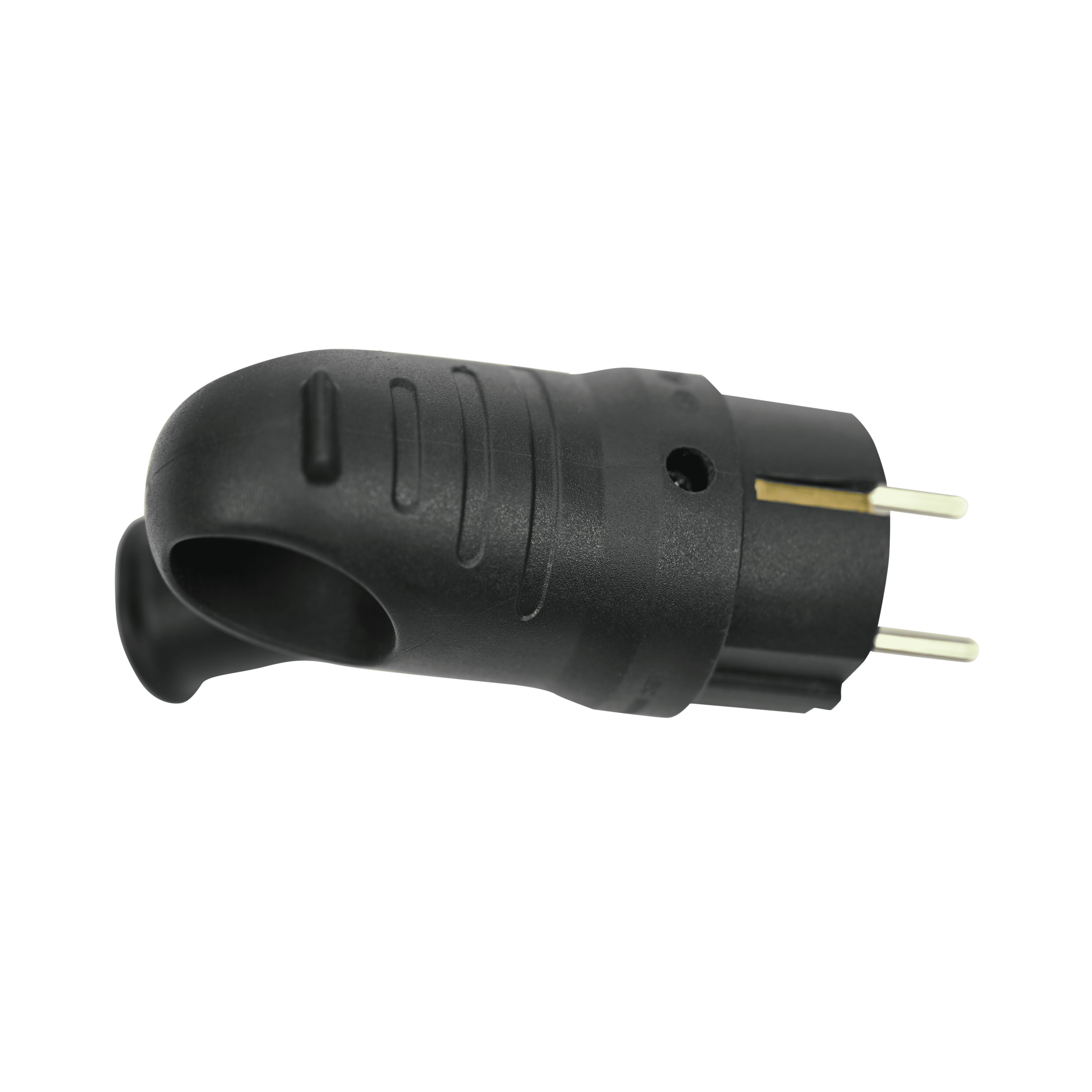 MULTISET Вилка 2К+З угловая каучуковая 16 А/250 В IP44 ЧЁРНАЯ