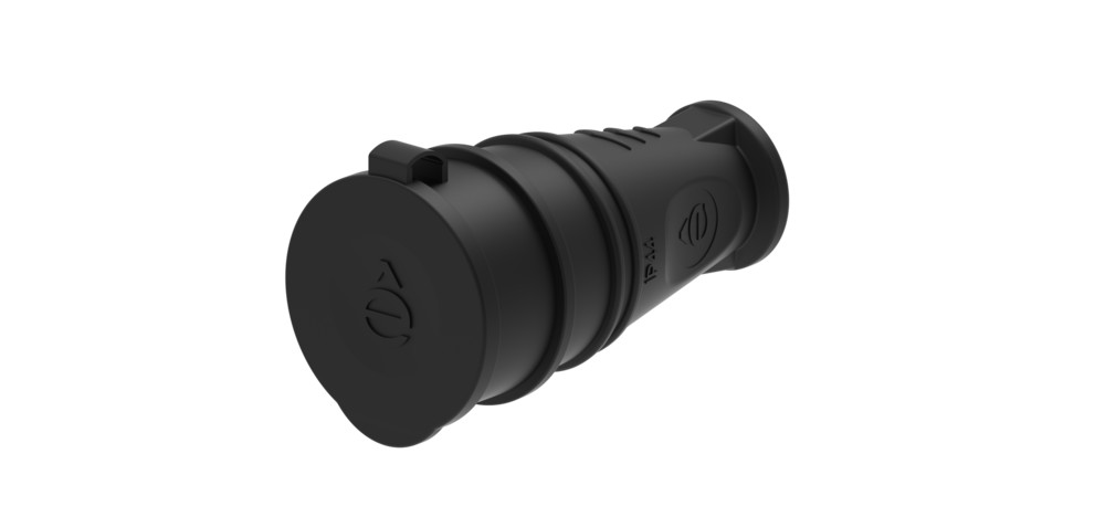 MULTISET Розетка 2К+З кабельная каучуковая 16 А/250 В IP44 ЧЁРНАЯ