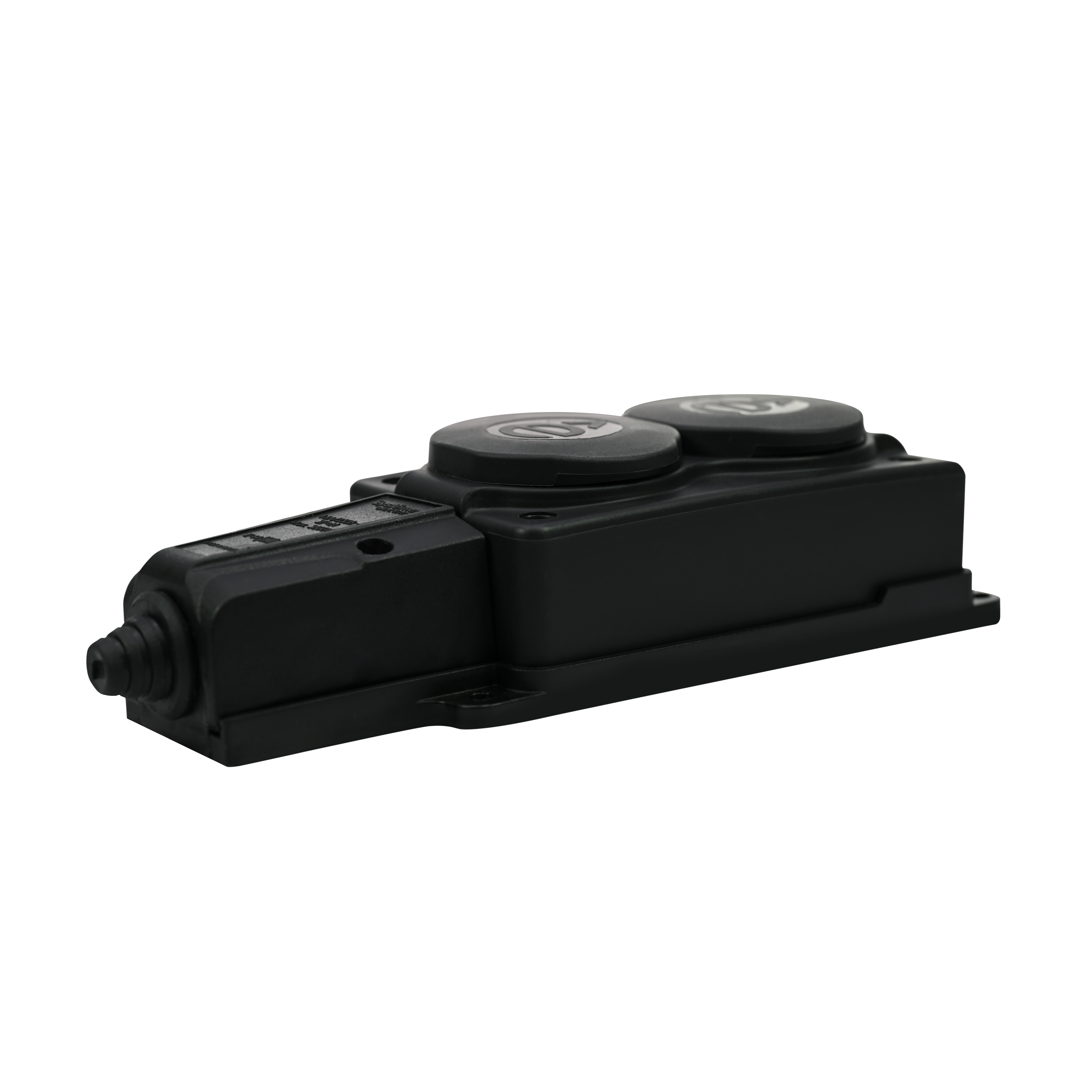 MULTISET Колодка 2х розетка 2К+З каучуковая 16 А/250 В IP44 ЧЁРНАЯ