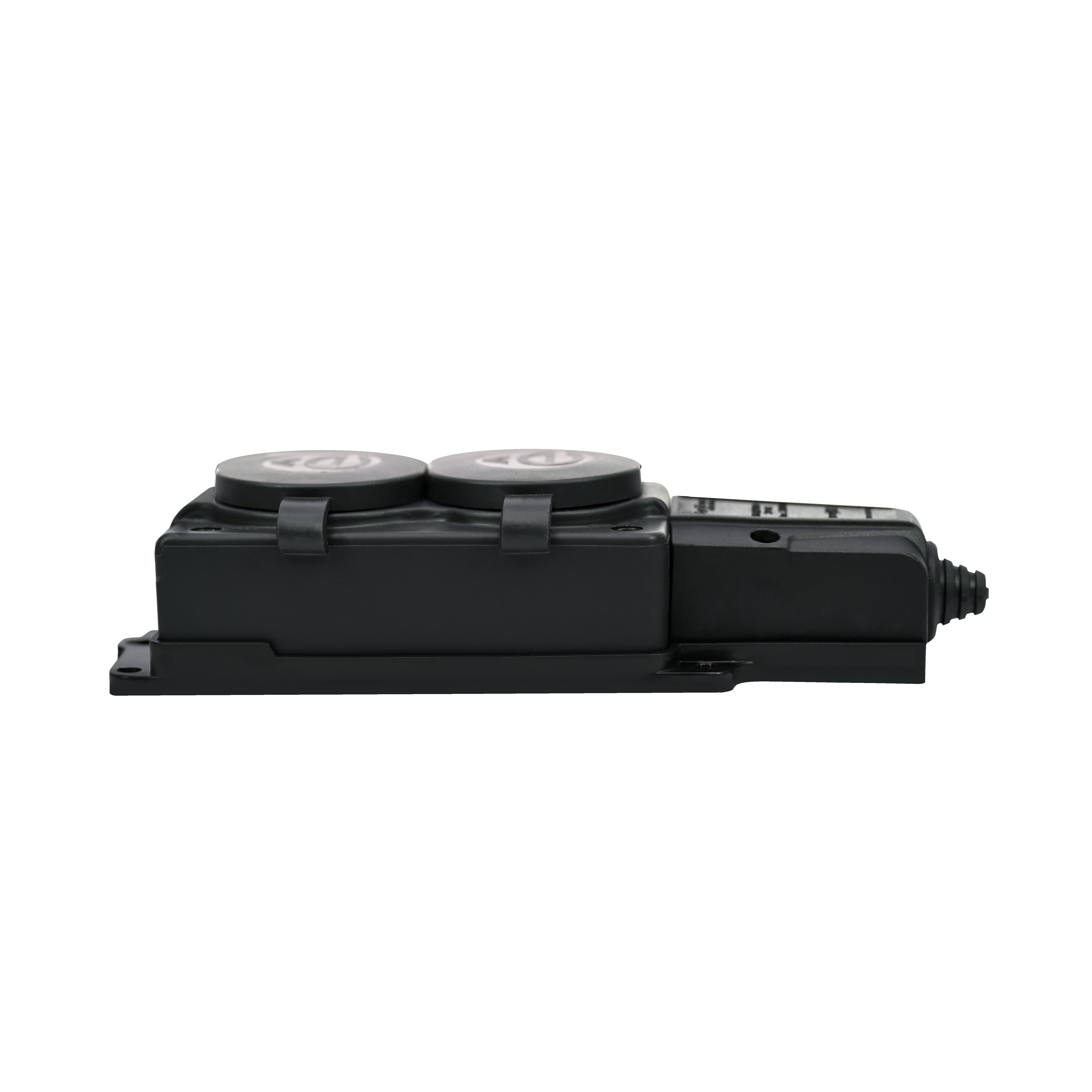MULTISET Колодка 2х розетка 2К+З каучуковая 16 А/250 В IP44 ЧЁРНАЯ