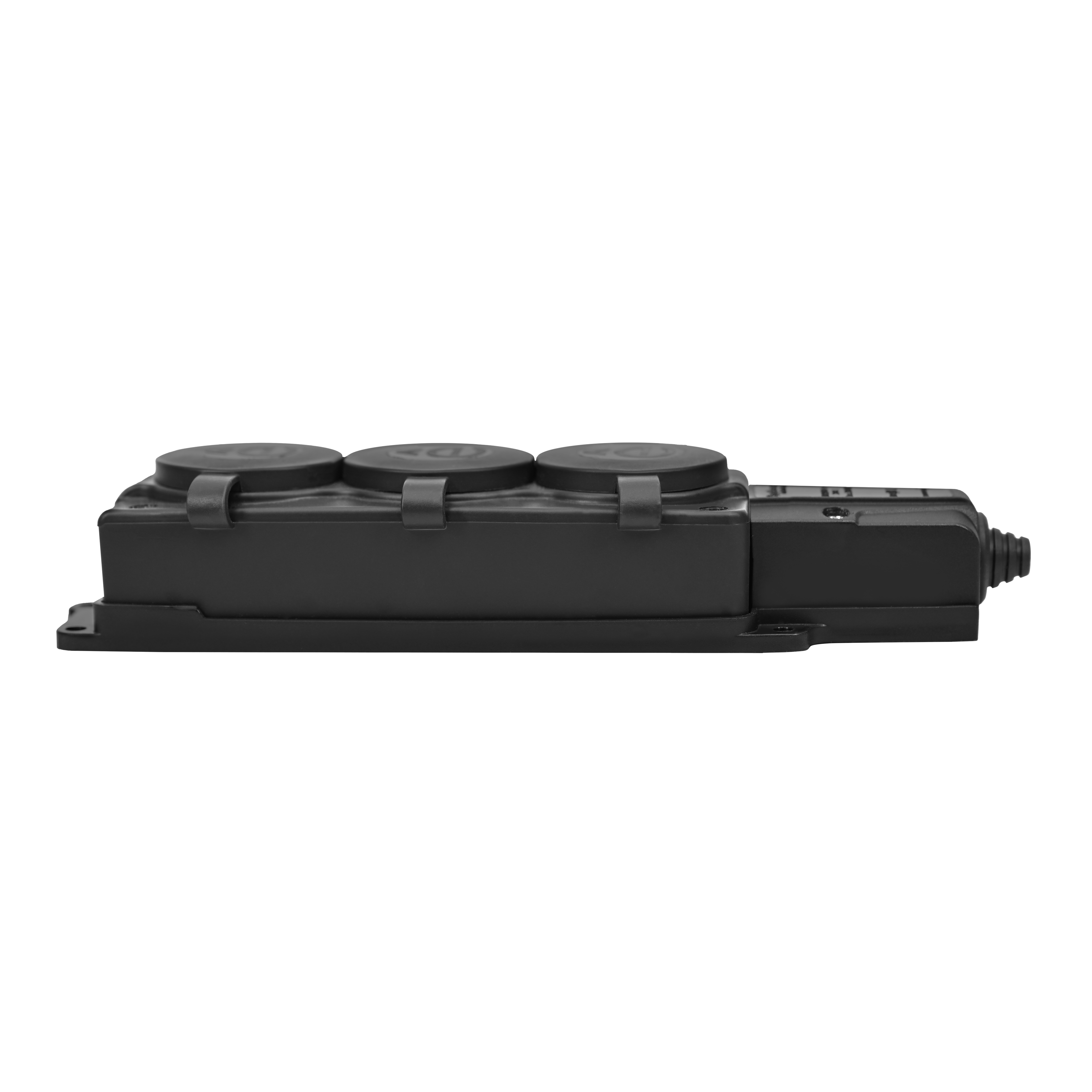 MULTISET Колодка 3х розетка 2К+З каучуковая 16 А/250 В IP44 ЧЁРНАЯ