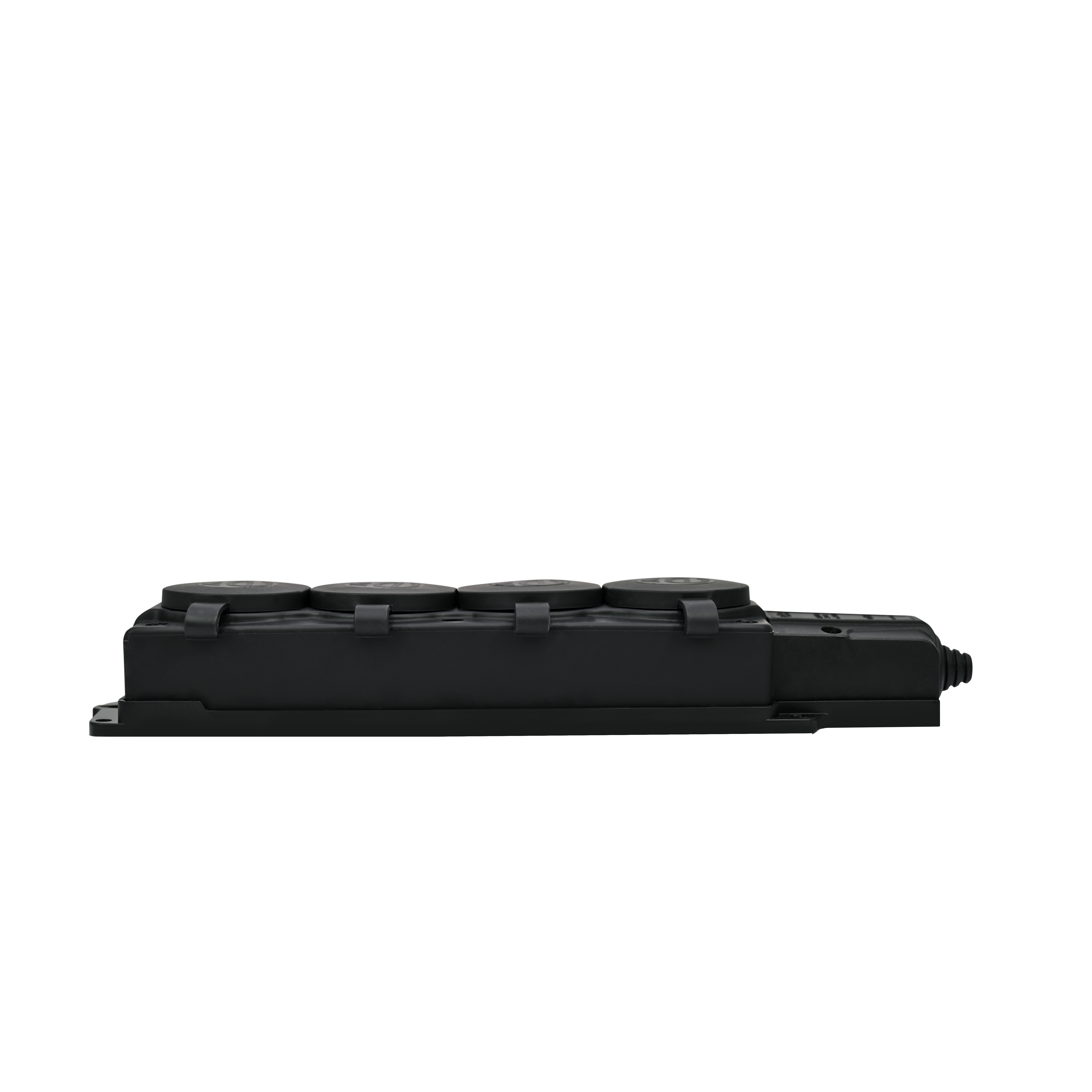 MULTISET Колодка 4х розетка 2К+З каучуковая 16 А/250 В IP44 ЧЁРНАЯ