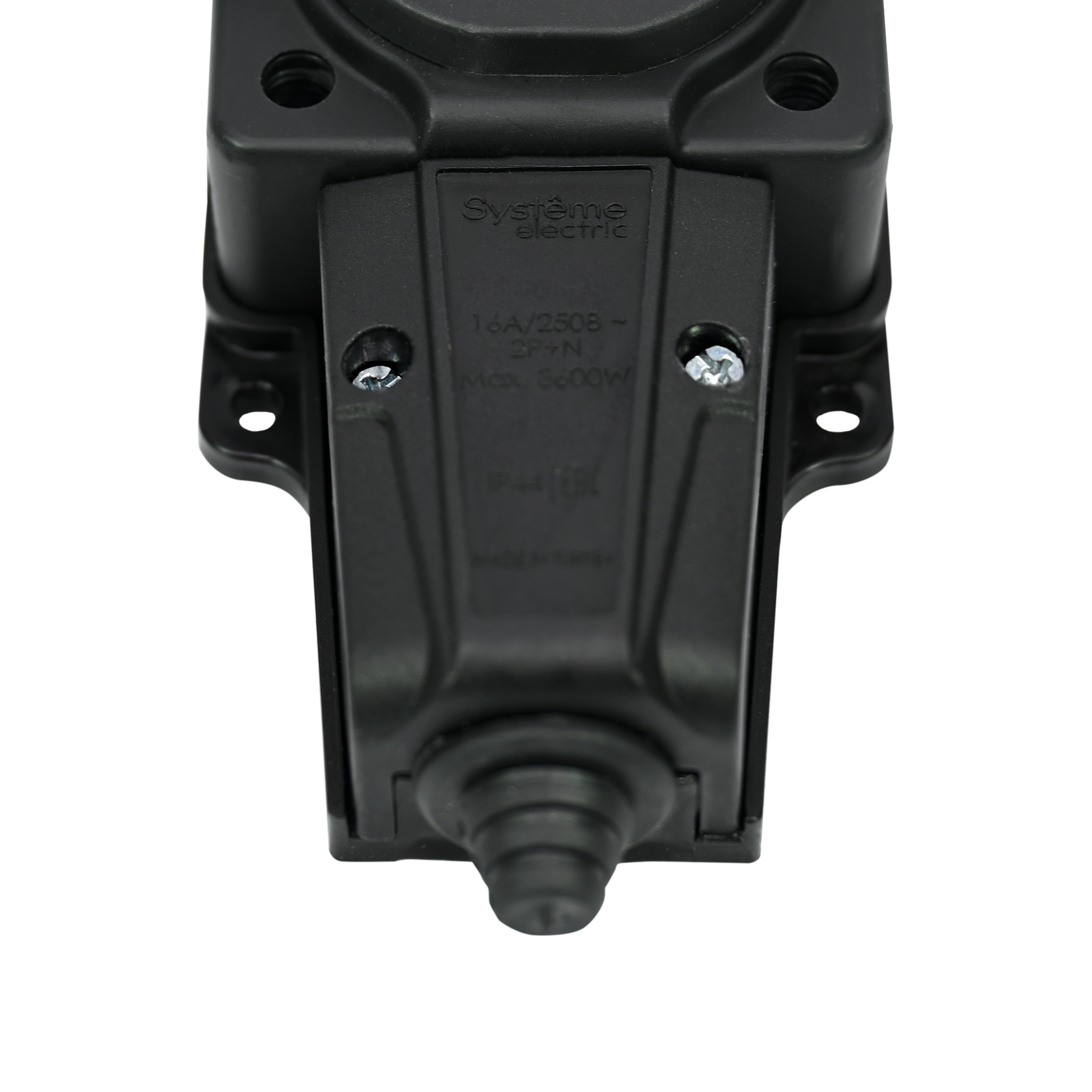 MULTISET Колодка 4х розетка 2К+З каучуковая 16 А/250 В IP44 ЧЁРНАЯ