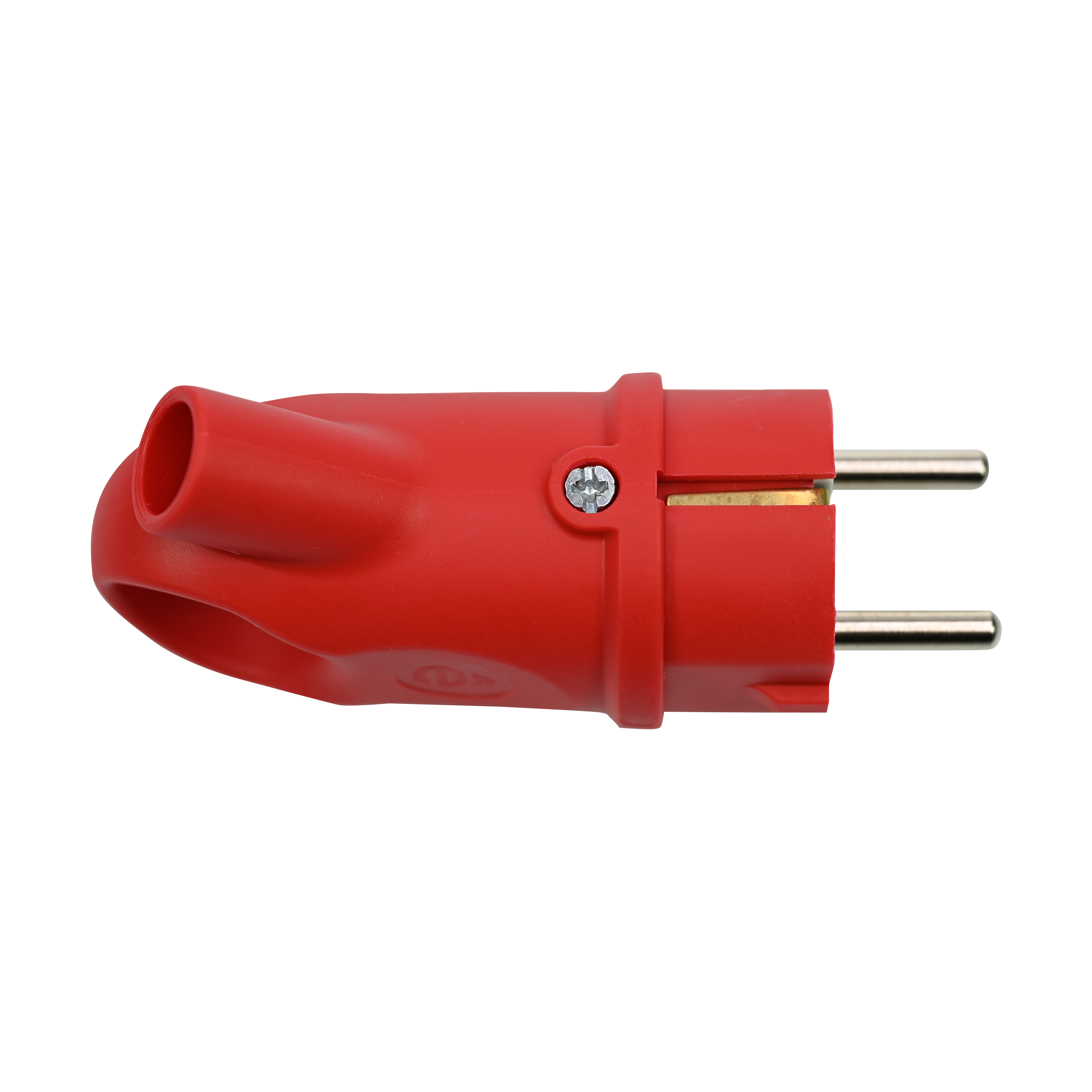 MULTISET Вилка 2К+З угловая каучуковая 16 А/250 В IP44 КРАСНАЯ