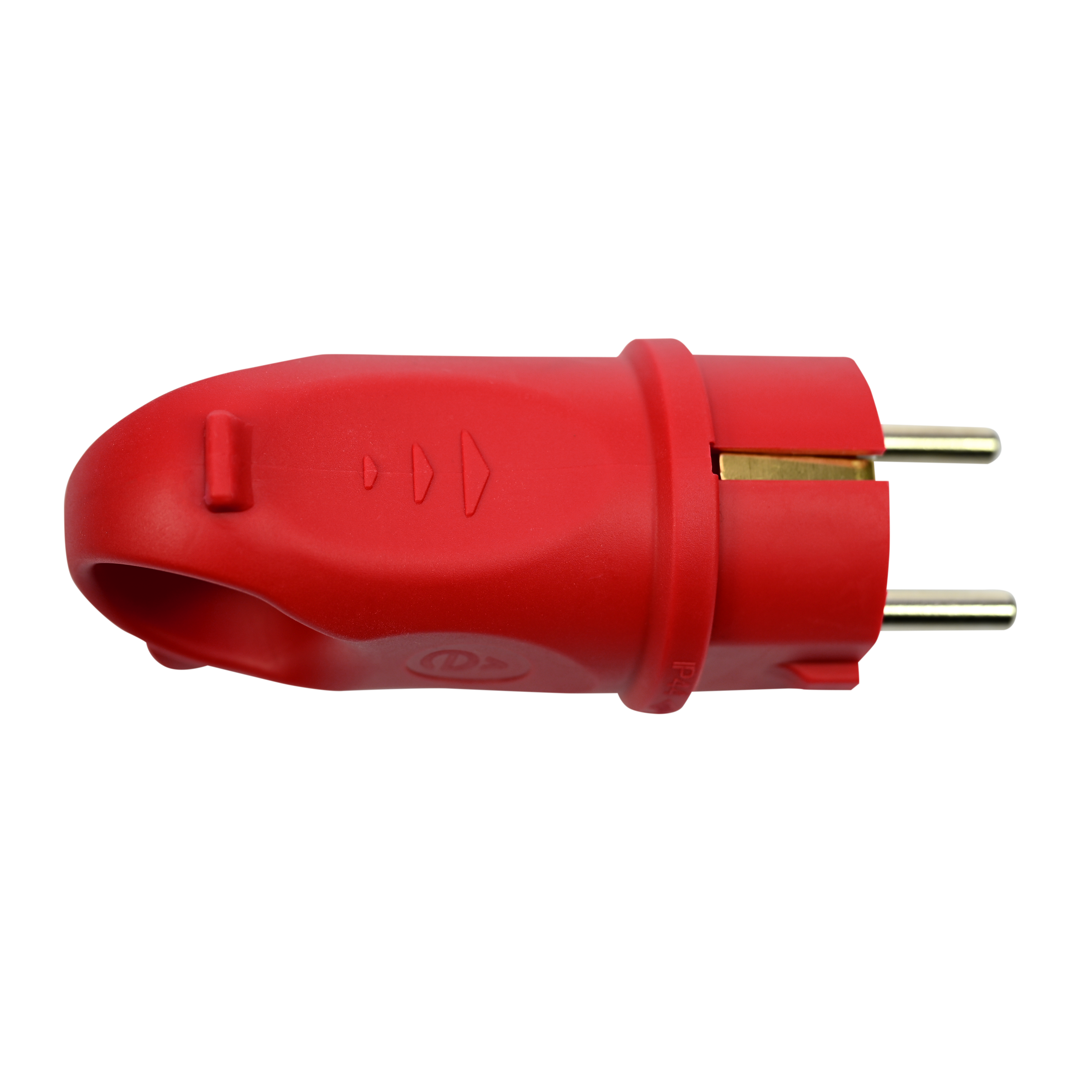 MULTISET Вилка 2К+З угловая каучуковая 16 А/250 В IP44 КРАСНАЯ