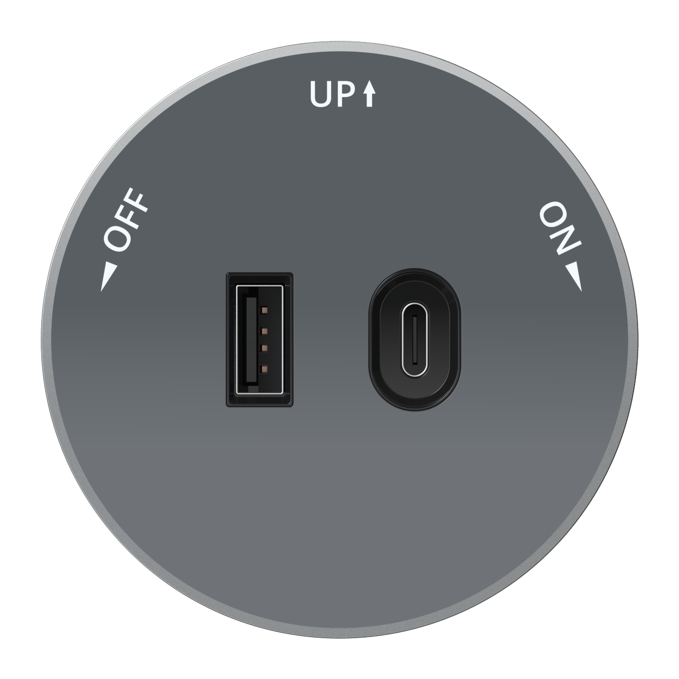 MULTITRACK Розетка 2хUSB (тип А+С) 18 Вт, 5 В/3 А ГРАФИТ