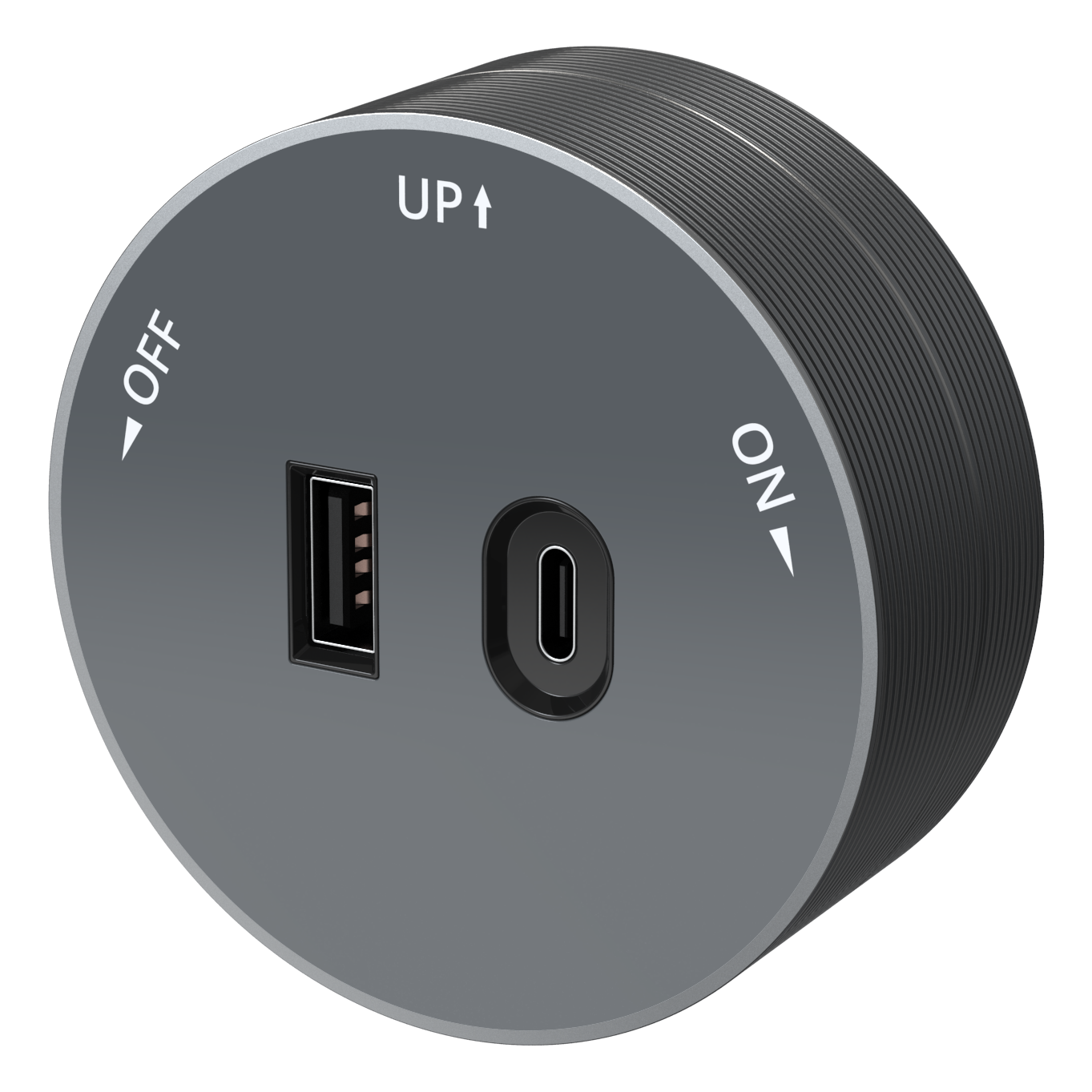 MULTITRACK Розетка 2хUSB (тип А+С) 18 Вт, 5 В/3 А ГРАФИТ