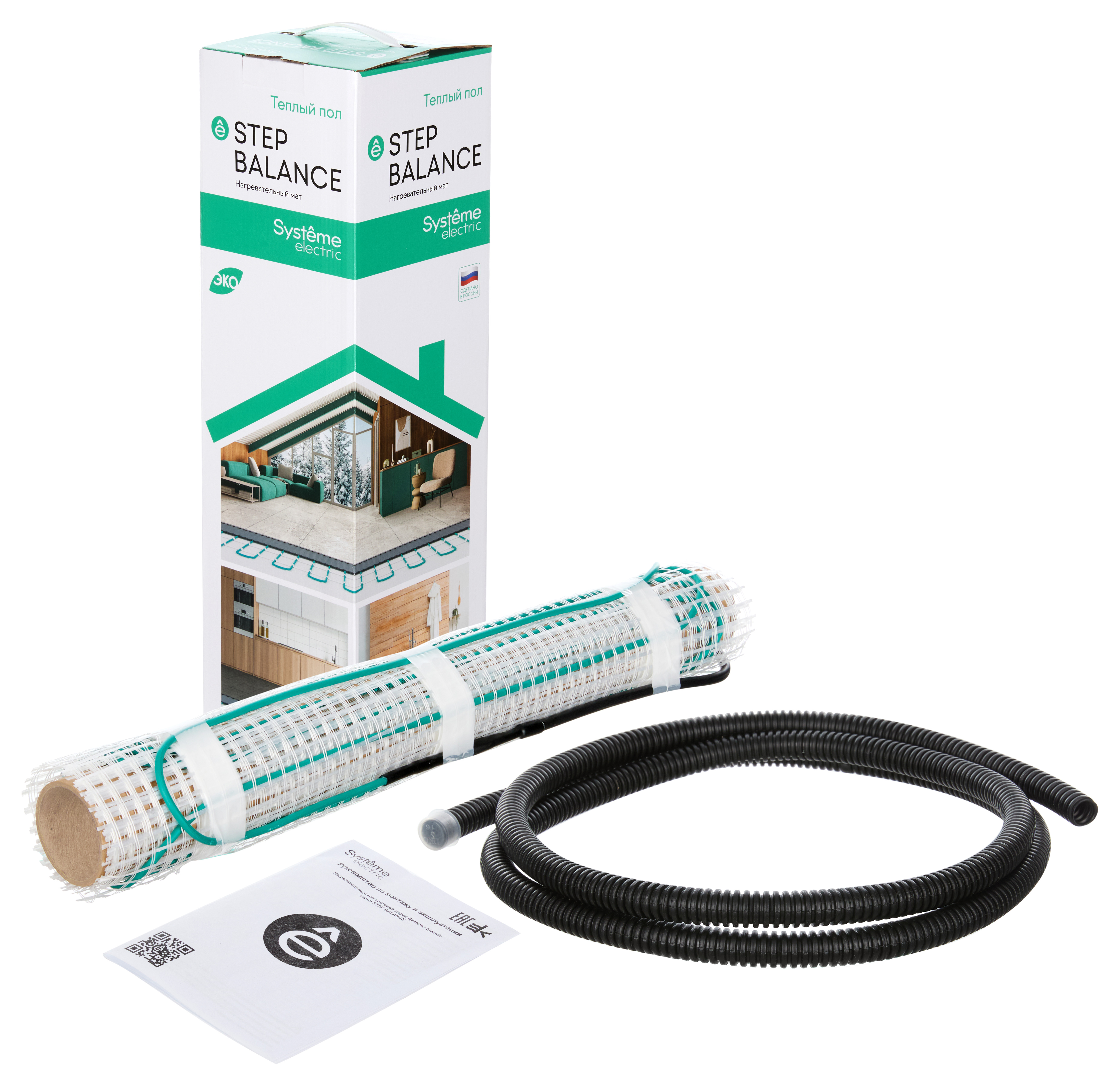 Теплый пол мат нагревательный STEP BALANCE, SBM150090, 150 Вт/м2, 1350 Вт, 9 м2