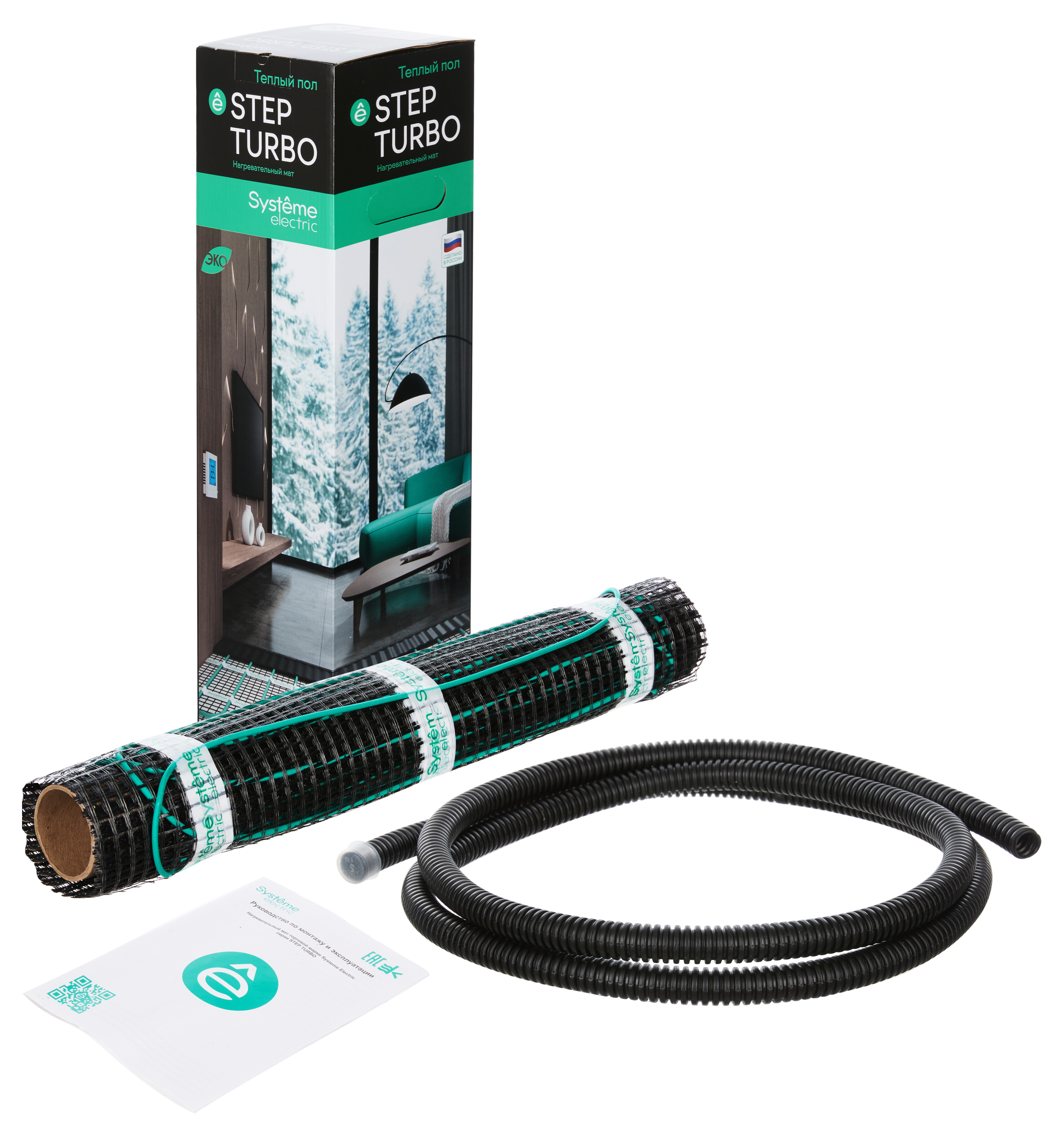 Теплый пол мат нагревательный STEP TURBO, STM200030, 200 Вт/м2, 600 Вт, 3 м2