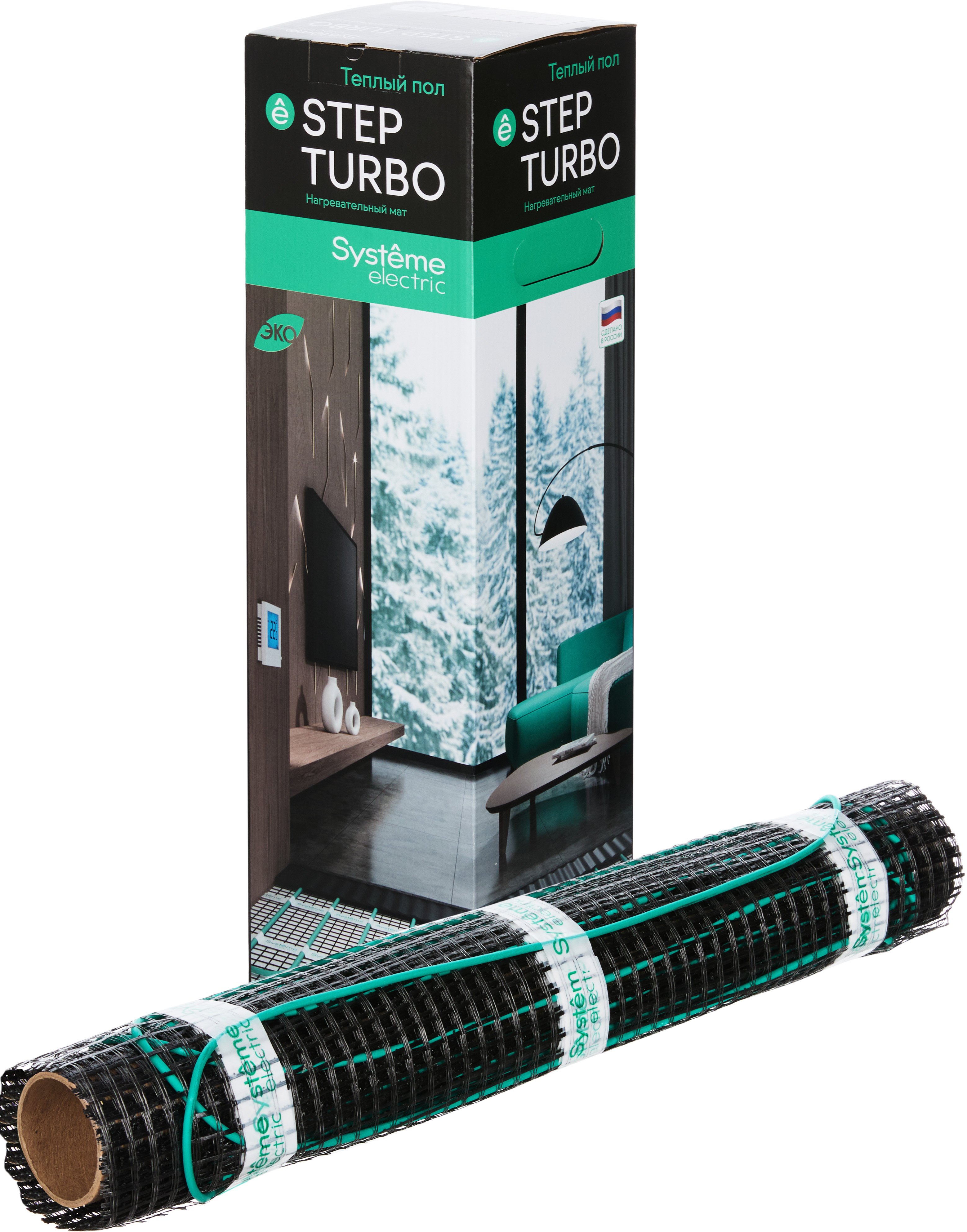 Теплый пол мат нагревательный STEP TURBO, STM200080, 200 Вт/м2, 1600 Вт, 8 м2
