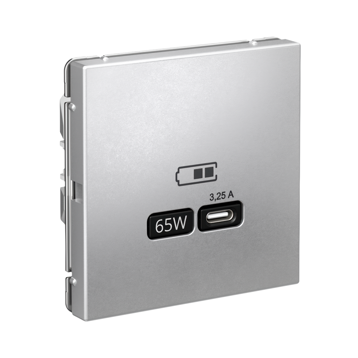ARTGALLERY USB РОЗЕТКА тип-С 65Вт высокоскор.заряд. QC, PD, механизм, АЛЮМИНИЙ