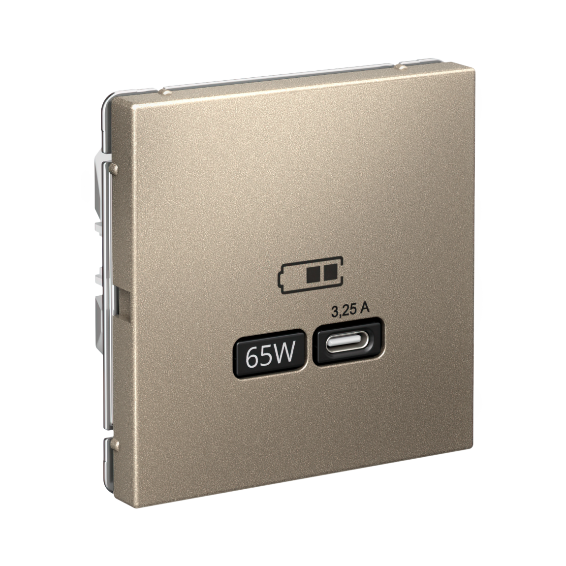 ARTGALLERY USB РОЗЕТКА тип-С 65Вт высокоскор.заряд. QC, PD, механизм, ШАМПАНЬ