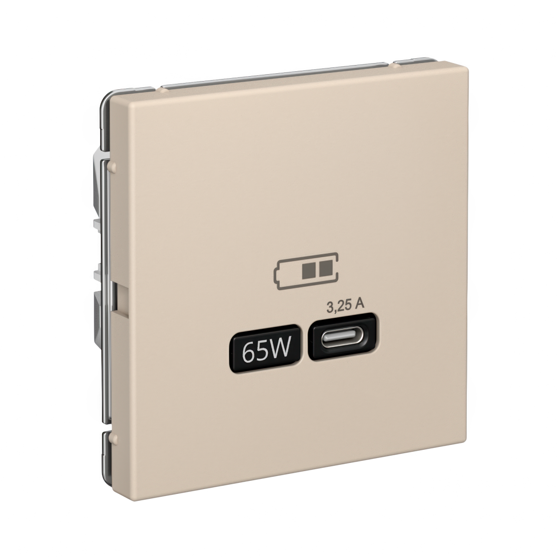 ARTGALLERY USB РОЗЕТКА тип-С 65Вт высокоскор.заряд. QC, PD, механизм, ПЕСОЧНЫЙ