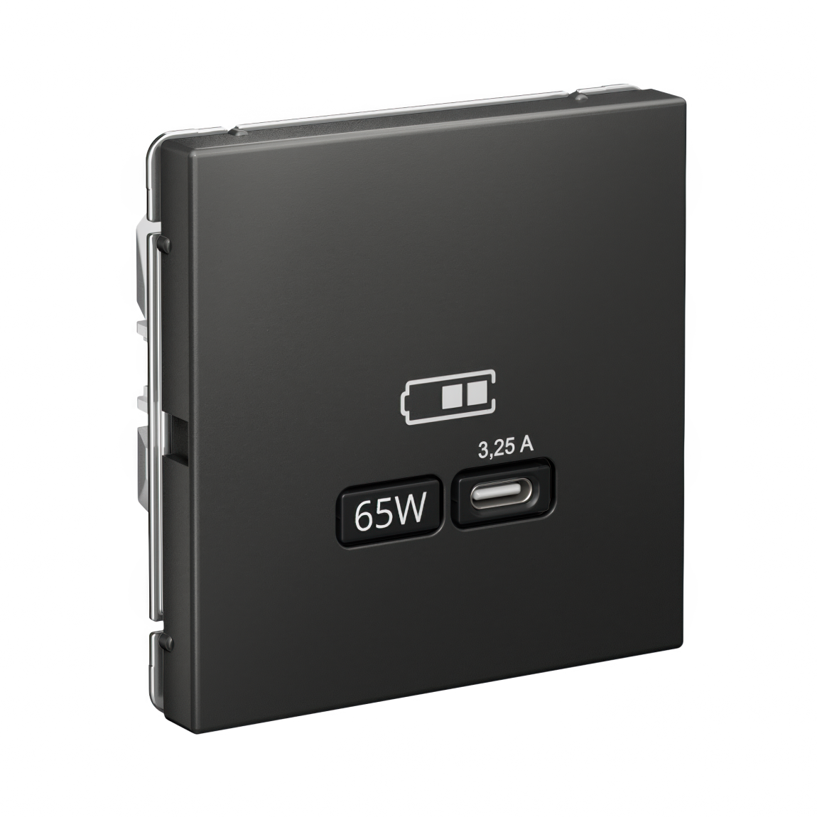 ARTGALLERY USB РОЗЕТКА тип-С 65Вт высокоскор.заряд. QC, PD, механизм, БАЗАЛЬТ
