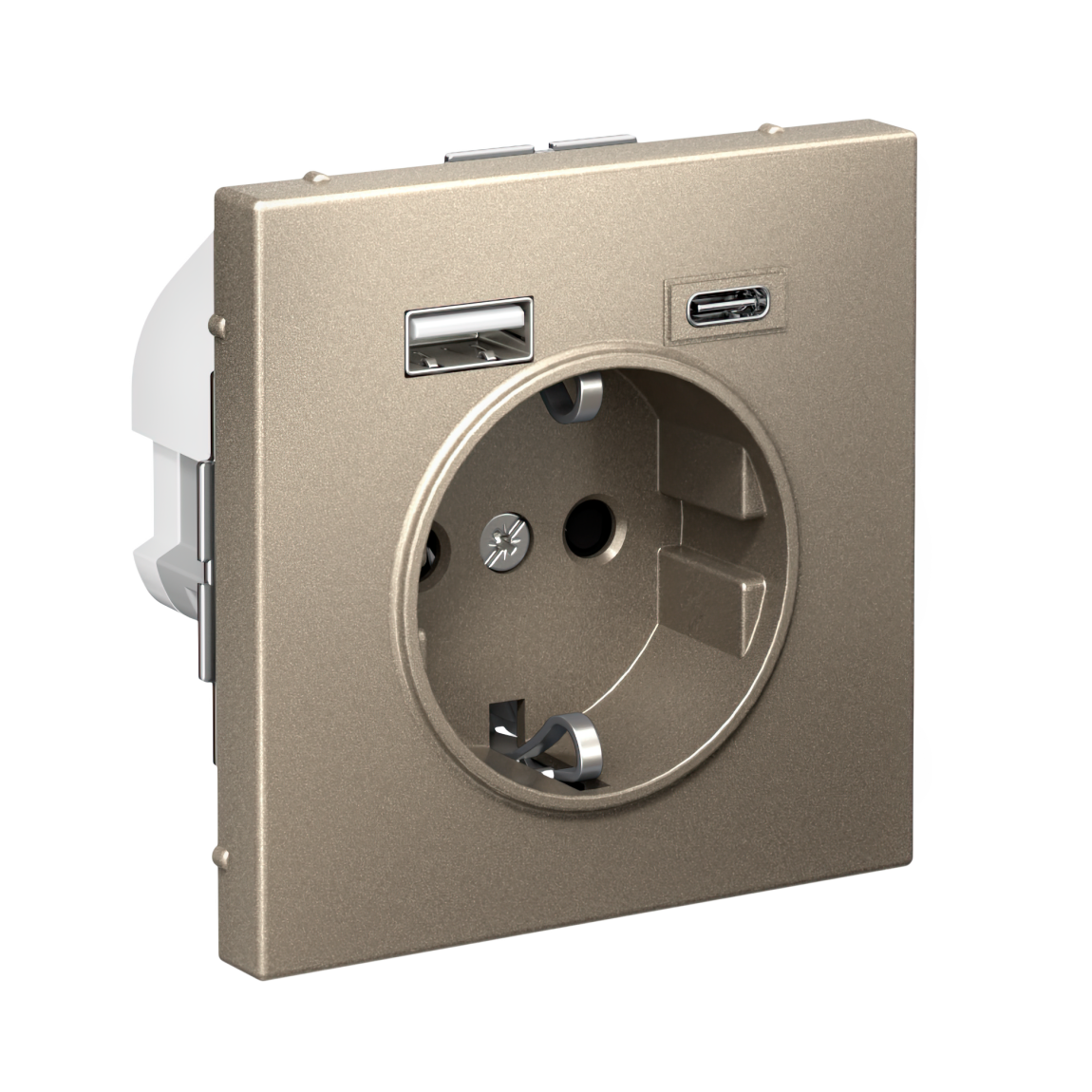 ARTGALLERY РОЗЕТКА 16А с 2 USB A+C, 5В/2,4А/3,0А, 2х5В/1,5А, механизм, ШАМПАНЬ