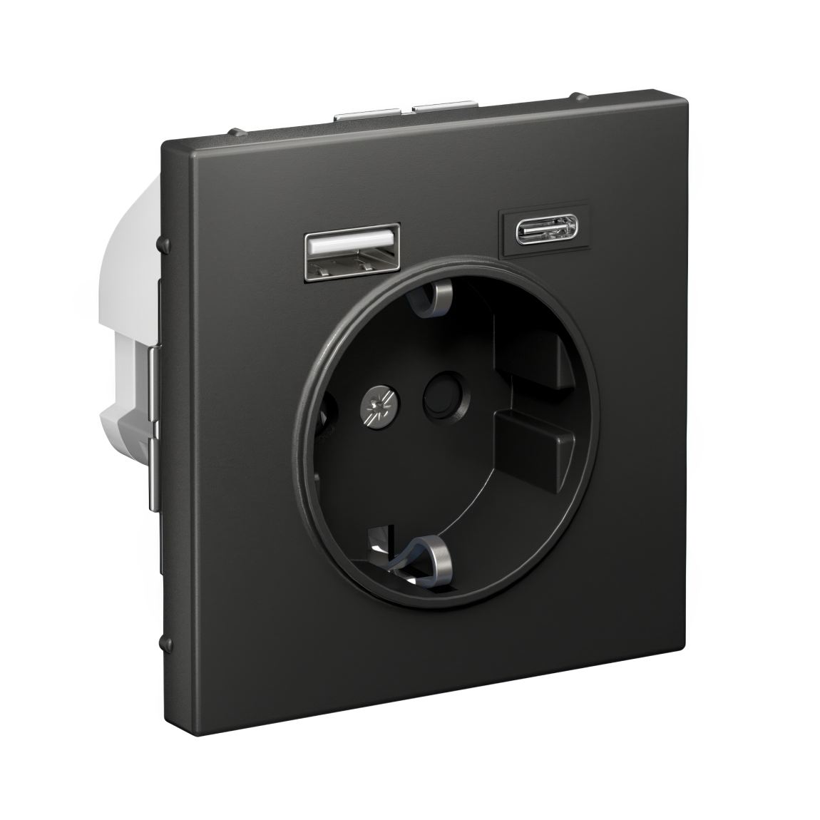 ARTGALLERY РОЗЕТКА 16А с 2 USB A+C, 5В/2,4А/3,0А, 2х5В/1,5А, механизм, БАЗАЛЬТ