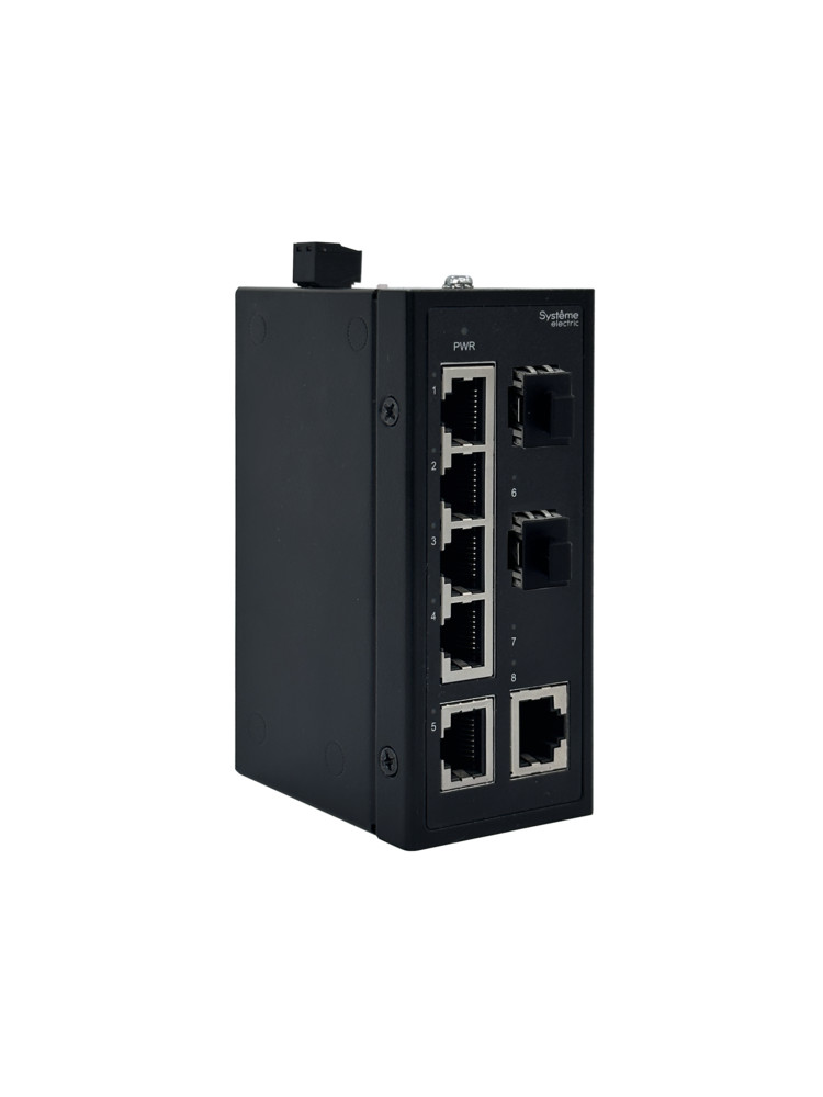 Неуправляемый промышленный коммутатор Ethernet, 6x10/100BaseT, 2x100BaseX SFP