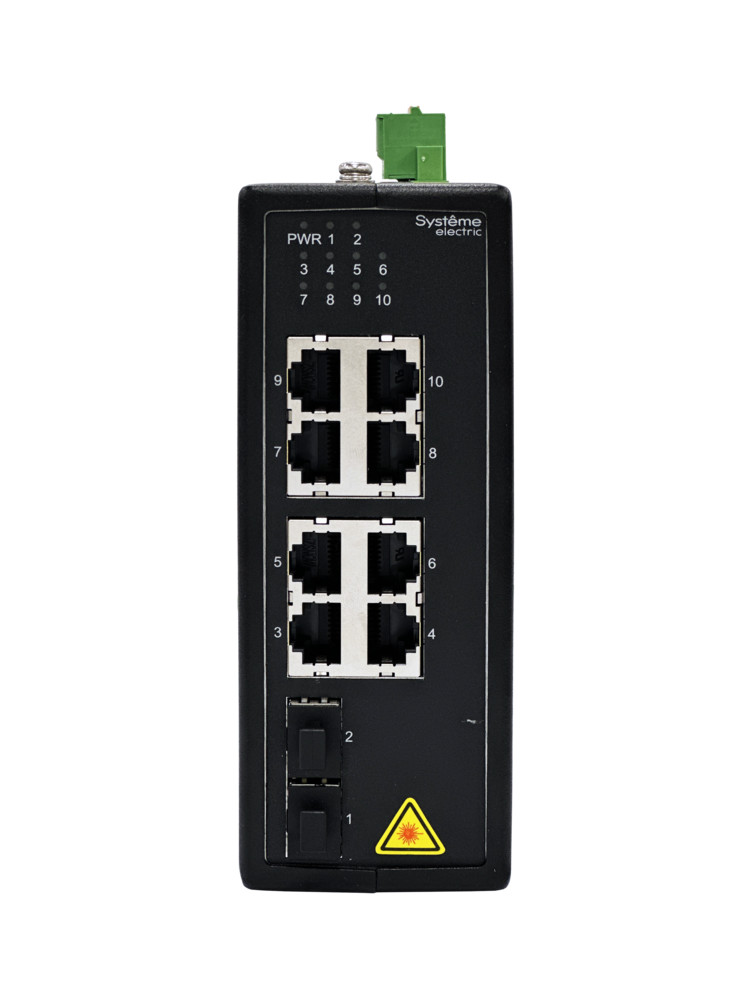Неуправляемый промышленный коммутатор Ethernet, 8x10/100/1000BaseT, 2x100/1000BaseX SFP
