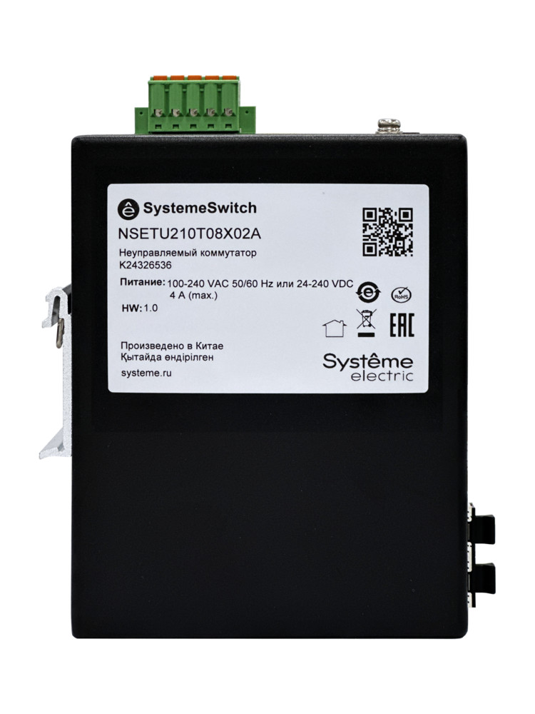 Неуправляемый промышленный коммутатор Ethernet, 8x10/100/1000BaseT, 2x100/1000BaseX SFP