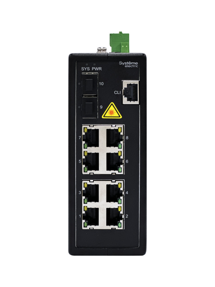 Управляемый промышленный коммутатор Ethernet L2, 8x10/100/1000BaseT, 2x100/1000/2500BaseX SFP